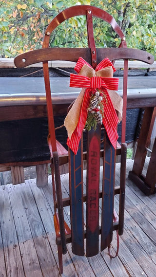 1950s Royal Racer Snow Sled Vintage Christmas Decor, winter holiday decoration (As-Is)