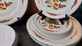 Christmas Tree Stoneware Dinner Set For 4 (12pc) by Vitromaster