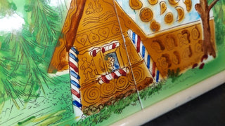 Midcentury "Hansel and Gretel" fairy tail hand-painted tile wall art, signed "Anderson" (As-Is)