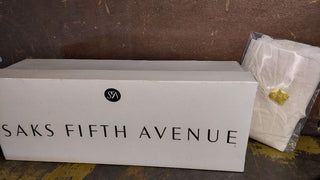 Saks Fifth Avenue - white gift or shoe box, with some decorative tissue (As-Is)
