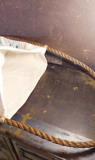 Merry Christmas Rustic Sack Linen with Rope Strap Tote