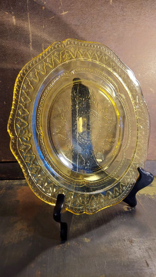 1933 - 1937 Patrician Amber Luncheon Plate by Federal Glass - Depression Glass (As-Is)