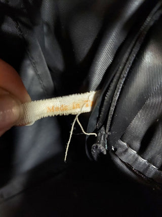 1960s black faux-leather duffel shoulder crossbody bag - Rockabilly Moto Punk Aesthetic. (Travel tote purse luggage- As-Is)