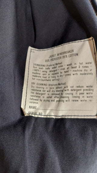 1976-84 US Navy (large) - Creighton Insulated Windbreaker Jacket Coat, with removable insulated liner.