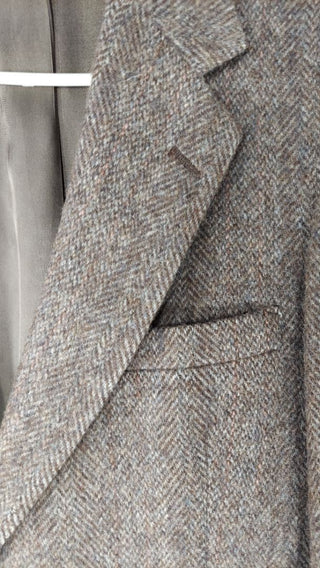 1970-80s Kenneth Roberts for Carson pirie Scott, Brown Mix Tweed herringbone wool sport coat
