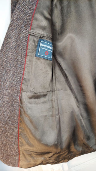 1970-80s Kenneth Roberts for Carson pirie Scott, Brown Mix Tweed herringbone wool sport coat