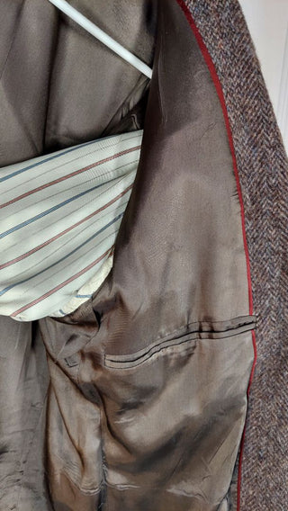 1970-80s Kenneth Roberts for Carson pirie Scott, Brown Mix Tweed herringbone wool sport coat
