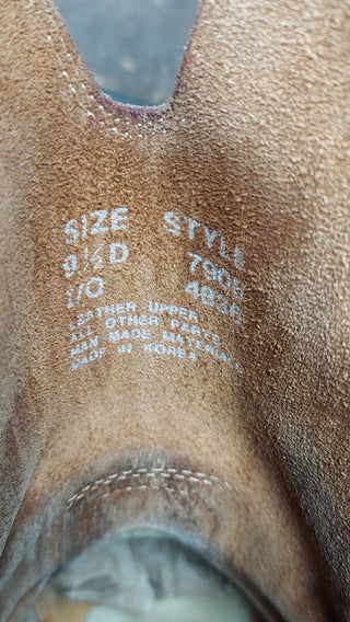 Men's 9.5D - 1970s Burgundy Chestnut Brown Roper Boot with steel toe and Goodyear welt (As-Is)