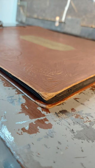 1920s "Photographs" Snap Shots Photo Album with Embossed Faux Leather Cover - 32 pages