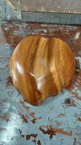 1960s MonkeyPod Serving Dish Bowl Home decor- Heart Nut Shaped
