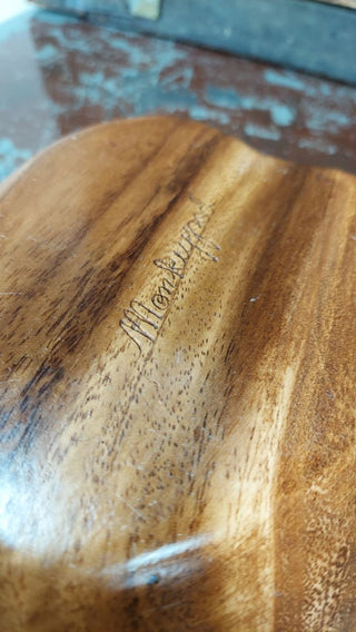 1960s MonkeyPod Serving Dish Bowl Home decor- Heart Nut Shaped