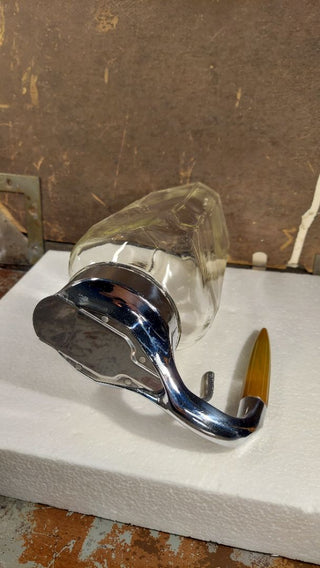 1930s Art Deco Large Diner Kitchen Dispenser With Bakelite Handle by Hazel Atlas (As-Is)