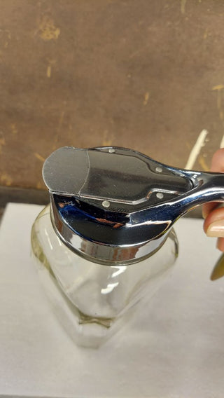 1930s Art Deco Large Diner Kitchen Dispenser With Bakelite Handle by Hazel Atlas (As-Is)