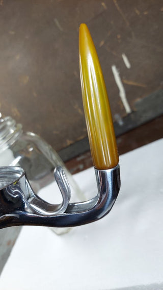 1930s Art Deco Large Diner Kitchen Dispenser With Bakelite Handle by Hazel Atlas (As-Is)