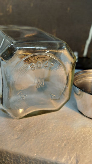 1930s Art Deco Large Diner Kitchen Dispenser With Bakelite Handle by Hazel Atlas (As-Is)