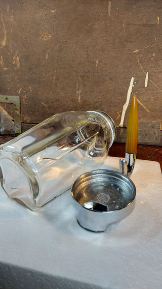 1930s Art Deco Large Diner Kitchen Dispenser With Bakelite Handle by Hazel Atlas (As-Is)