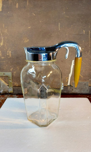 1930s Art Deco Large Diner Kitchen Dispenser With Bakelite Handle by Hazel Atlas (As-Is)