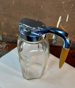 1930s Art Deco Large Diner Kitchen Dispenser With Bakelite Handle by Hazel Atlas (As-Is)