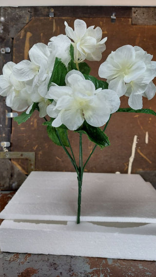 White - silk hydrangea flower stem