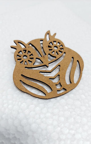 b) Wooden Owl Accessory - Bar Pin Brooch 1 ¾”