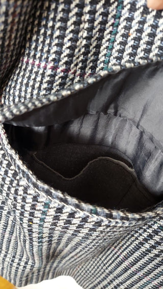 1970-80 “Ivy League Country Style” By Norman Hilton, houndstooth hand-woven Shetland tweeds Plaid Sport Coat Jacket - 43R