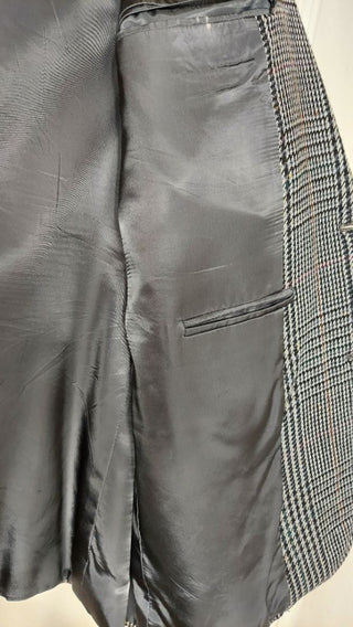 1970-80 “Ivy League Country Style” By Norman Hilton, houndstooth hand-woven Shetland tweeds Plaid Sport Coat Jacket - 43R