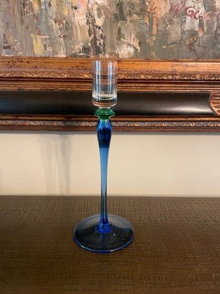Blue & Green Taper Candlestick Holder