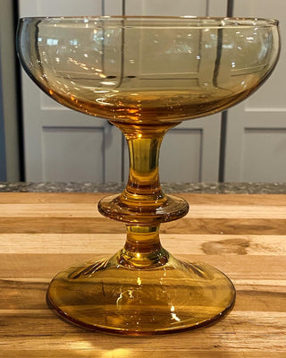 Amber Pedestal Compote Dish (Viking?)