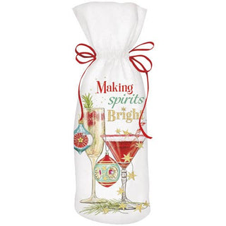 Making Spirits Bright Wine Fabric Gift Bag