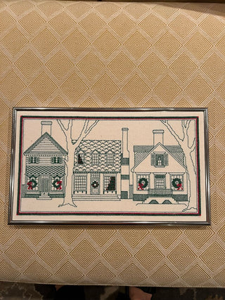 Holiday House Green Needlepoint