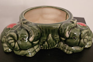Vintage Lucky Green Elephant Planter