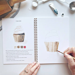 Baking Watercolor Workbook – 12 Beginner Baking Illustrations by Emily Lex