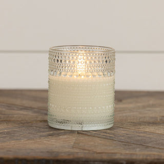 4" Clear Hobnob Glass 3D Flameless Flickering Candle