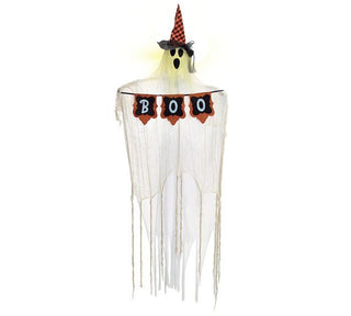 Shaking Light-Up Ghost Holding "Boo" Banner