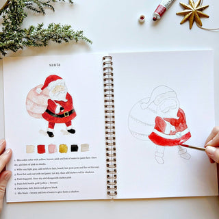 Christmas watercolor workbook - 12 Designs with Easy to Follow Steps
