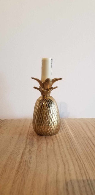 Petite Vintage Brass Pineapple Lamp