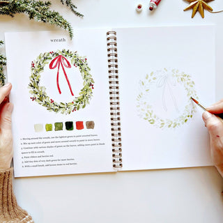 Christmas watercolor workbook - 12 Designs with Easy to Follow Steps