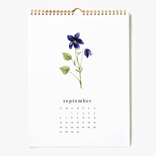 2026 Watercolor Flower Stems Calendar