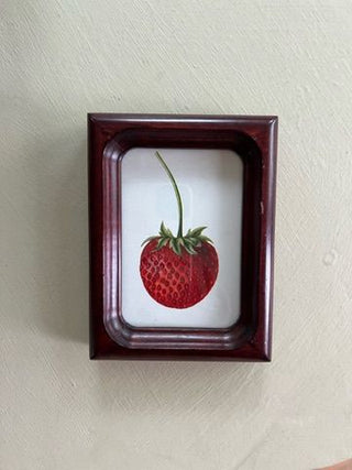 Single Strawberry in Red Bubble Frame