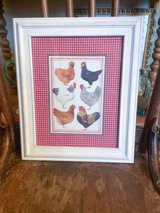 French Hens Framed Artwork (12x10.5")