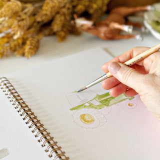 Farm Watercolor Workbook – 12 Beginner Farm Illustrations by Emily Lex