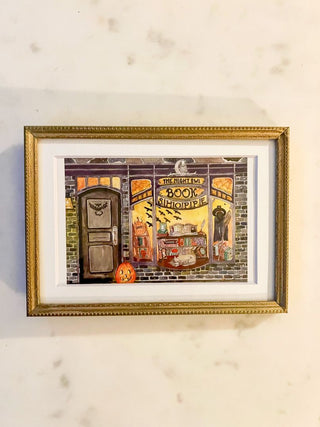 Halloween Bookshop Art Print