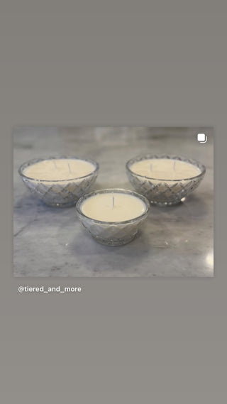 Candled cut crystal vintage bowl 1 wick