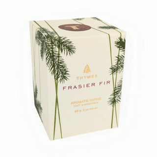 2 oz Frasier Fir Votive Candle - Pine Needle Design in Glass Vessel