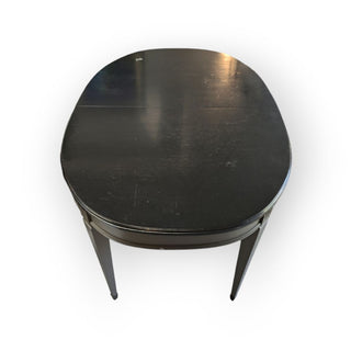 Solid Wood Gray and Black Oval Dining Table