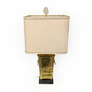 Etched Brass Table Lamp with Shade