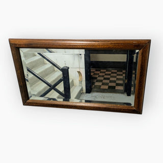 Beveled Rectangle Mirror with Wood Frame