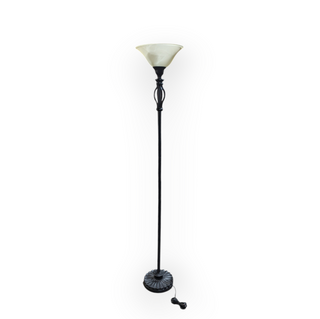 Torchiere Floor Lamp with Black  Metal Base, New