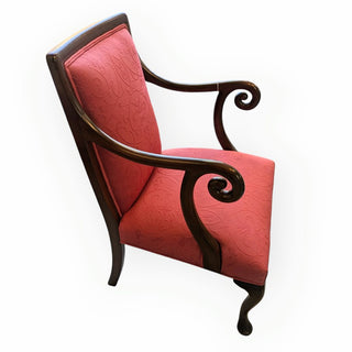 Mahogany Arm Chair with Rolled Arm