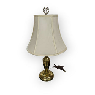 Brass Table Lamp with Ivory Shade - 24"h x 14"d